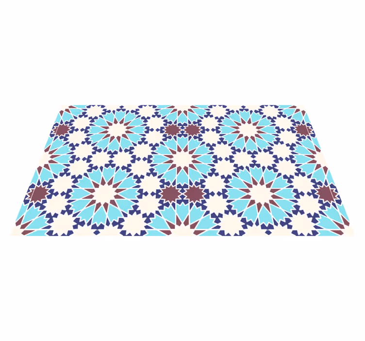 Tapis vinyle mosaique Bleu marocain - TenStickers