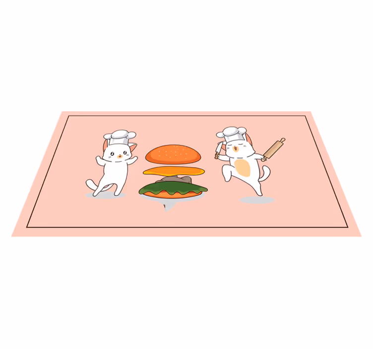 Tapis vinyle pour enfants joyeux compagnons de cuisine - TenStickers