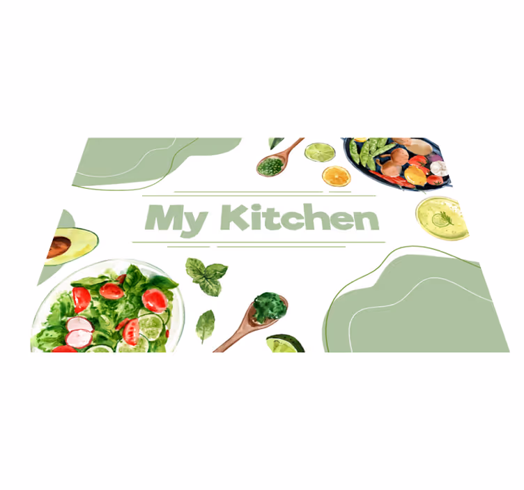 tapis vinyle  Mes articles de cuisine et ma nourriture - TenStickers