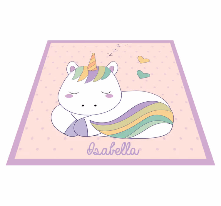 Tapis vinyle personnalisé licorne endormie - TenStickers