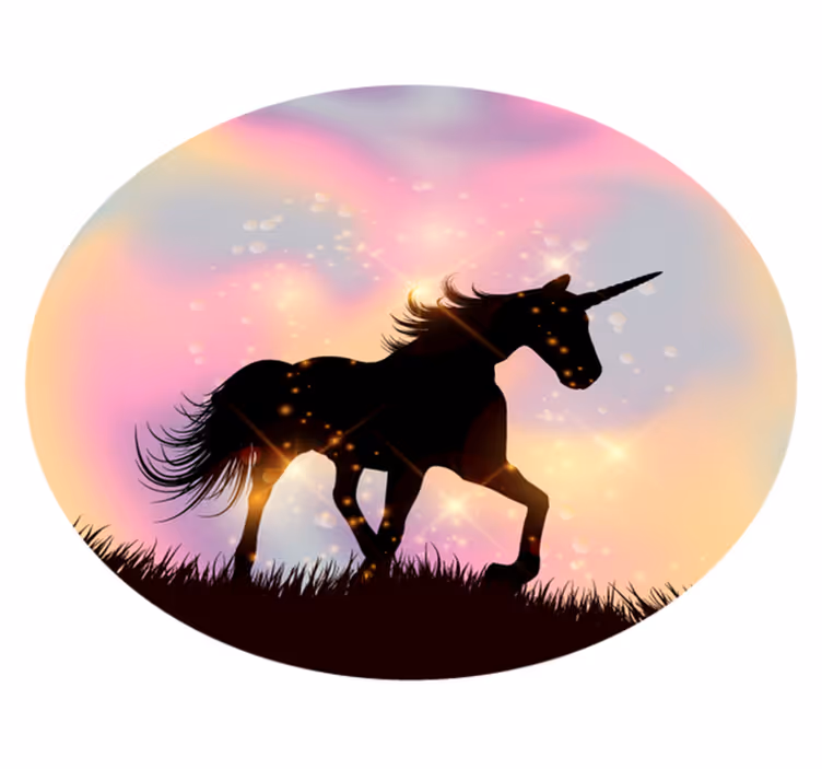 Tapis vinyle animal licorne galactique - TenStickers