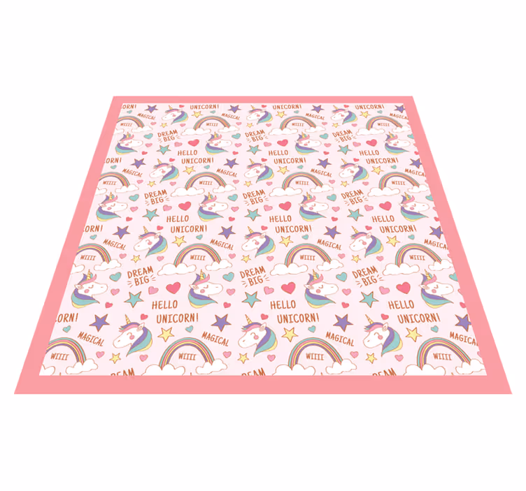 Tapis vinyle chambre bébé motif de licorne magique - TenStickers