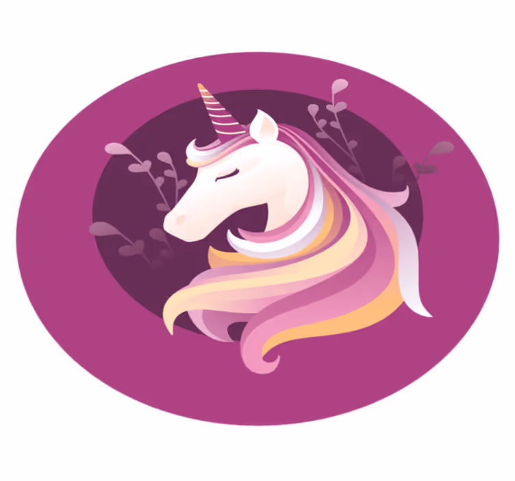 Tapis vinyle pour enfants motif circulaire licorne - TenStickers