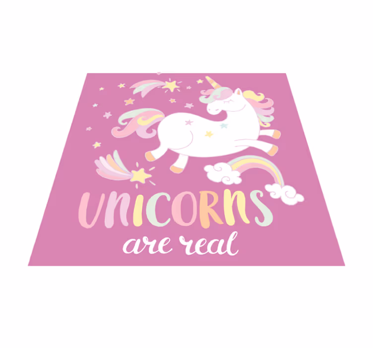 Tapis vinyle pour enfants licornes magie réelle - TenStickers