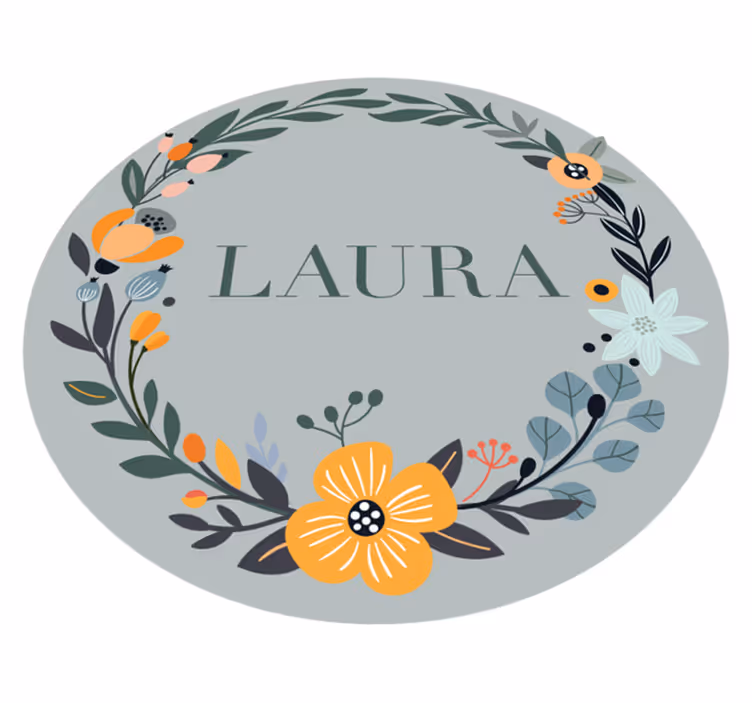 Tapis vinyle personnalisé design floral personnalisé - TenStickers