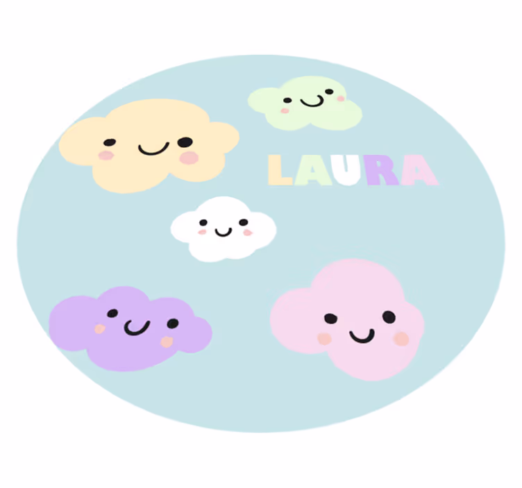 Tapis vinyle personnalisé nuages personnalisables - TenStickers