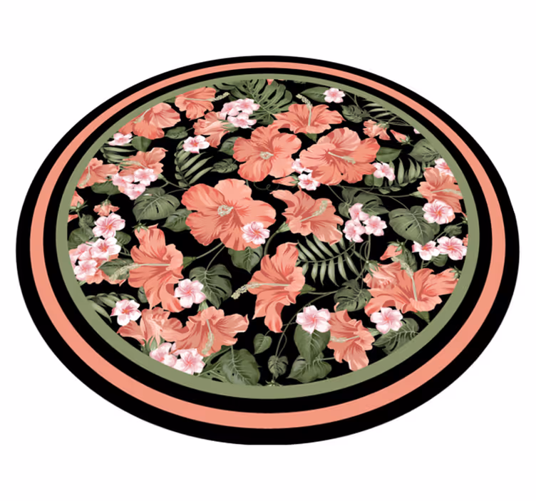 tapis vinyle cuisine Hibiscus en fleurs tropicales - TenStickers