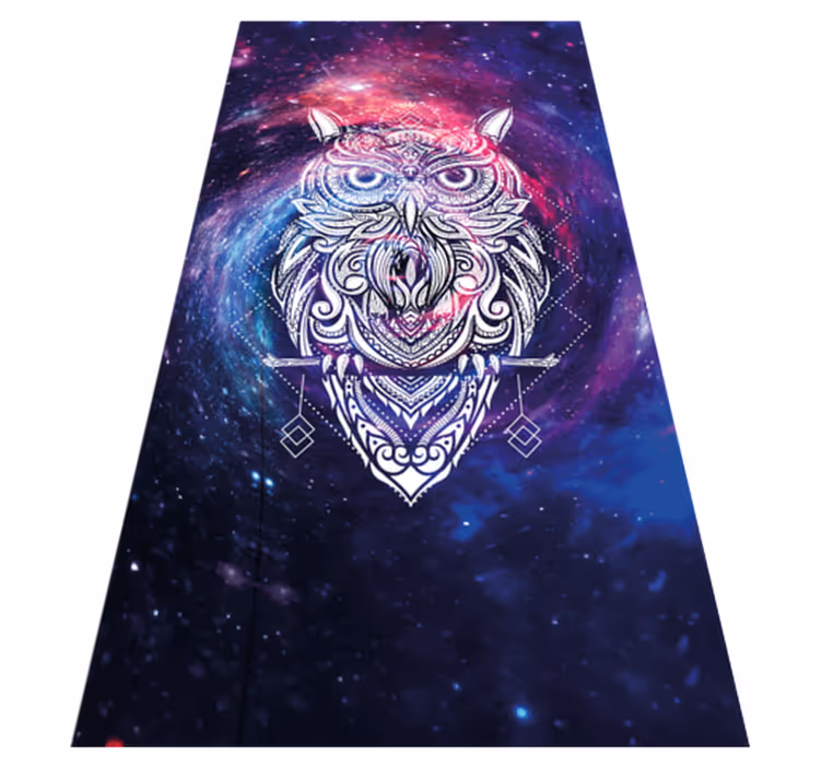 Tapis vinyle animal illustration de la chouette cosmique - TenStickers