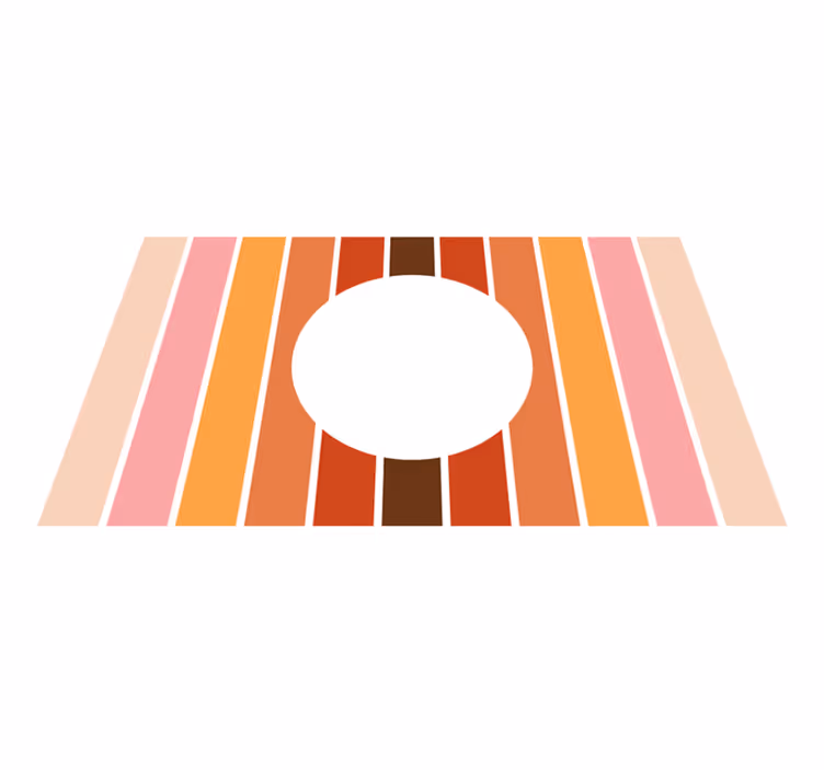 tapis vinyle geometrique Soleil des années 70 - TenStickers
