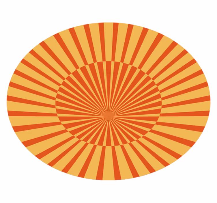 Tapis vinyle rayures motif circulaire en forme de soleil - TenStickers