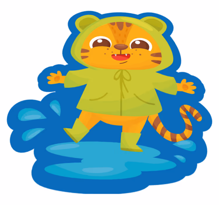 Tapis vinyle pour enfants personnage tigre cartoon - TenStickers