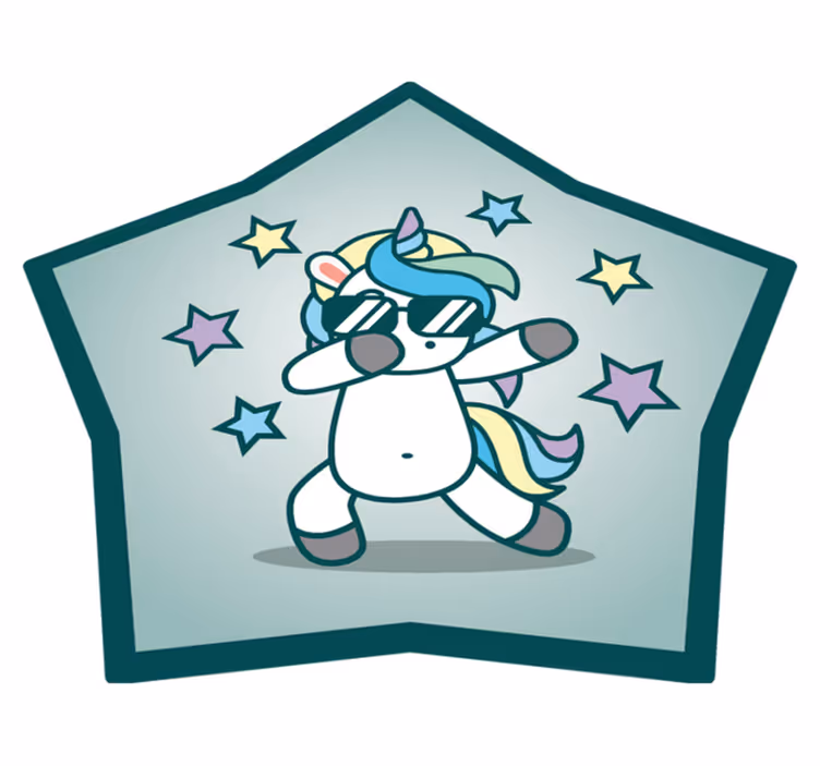 Tapis vinyle pour enfants étoile de licorne cool - TenStickers