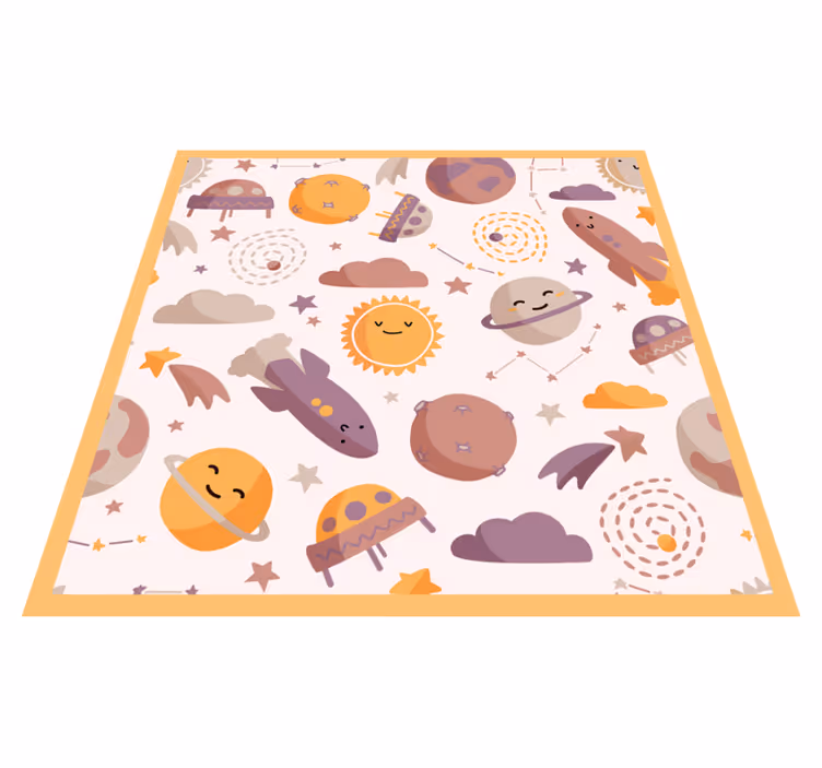 Tapis vinyle pour enfants thème de l'espace ludique - TenStickers
