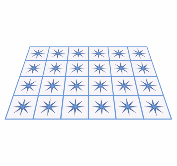 Tapis vinyle carreaux de ciment tuiles d'étoiles de boussole - TenStickers