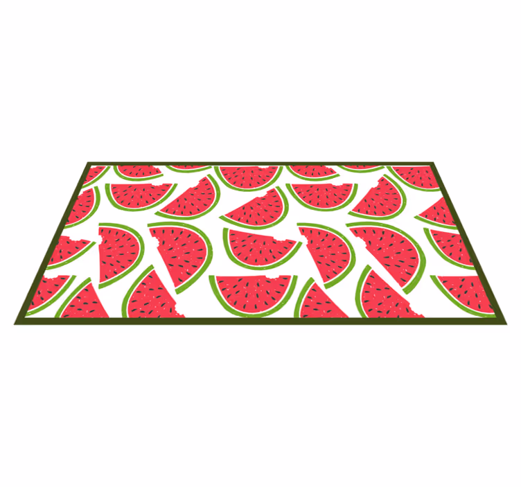 Tapis vinyle fleurs et plantes modèle de tranche de pastèque - TenStickers