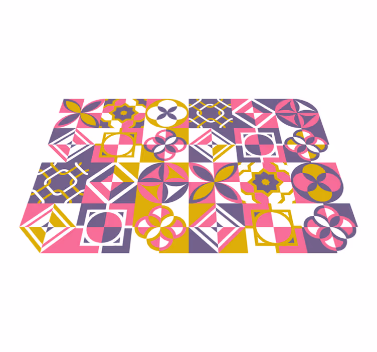 Tapis vinyle géométrique géométrie abstraite colorée - TenStickers
