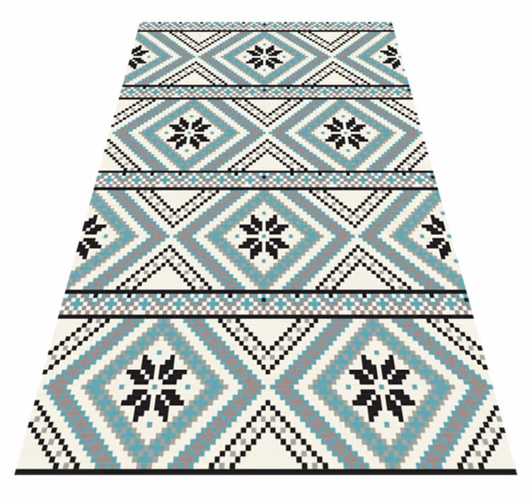 Tapis vinyle géométrique géométrie ethnique stylisée - TenStickers