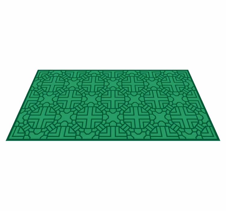 Tapis vinyle géométrique motif vert géométrique - TenStickers