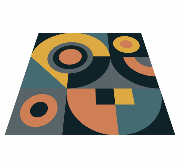 Tapis vinyle géométrique composition de formes géométriques - TenStickers