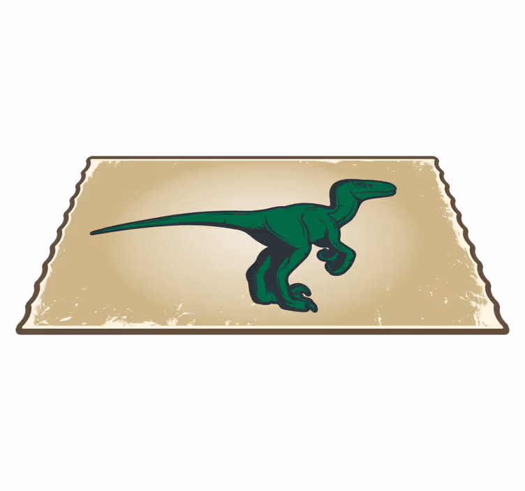 tapis vinyle animal Dessin animé raptor mascotte dinosaure - TenStickers