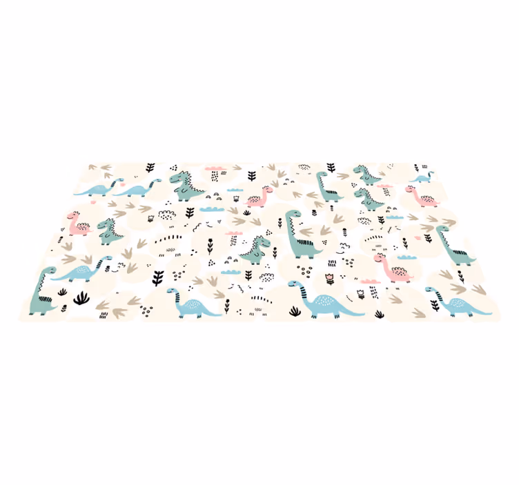 Tapis vinyle chambre bébé terrain de jeu des dinosaures - TenStickers