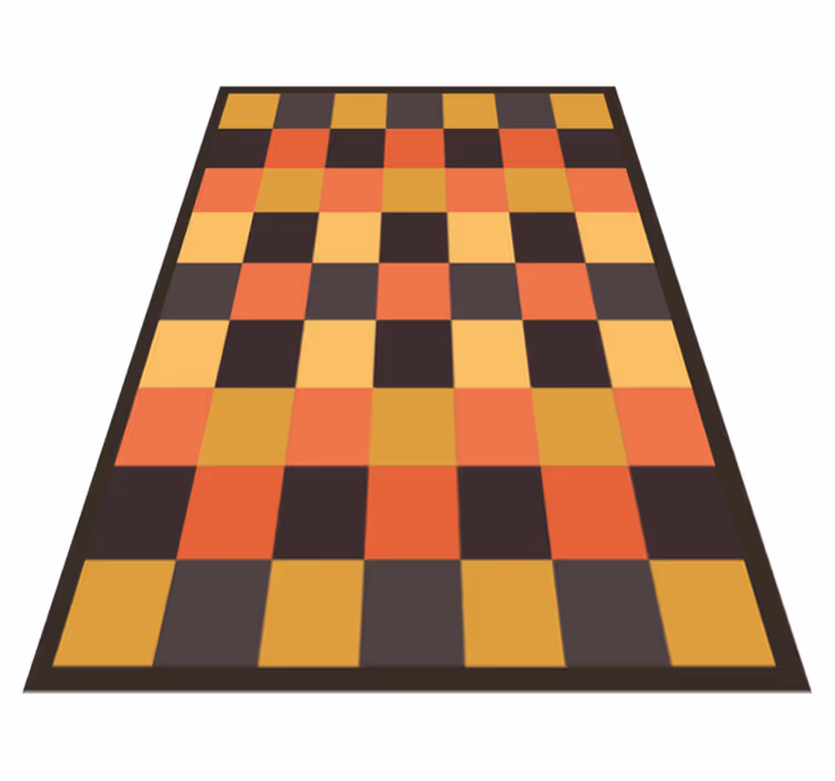 Tapis vinyle géométrique damier géométrique - TenStickers