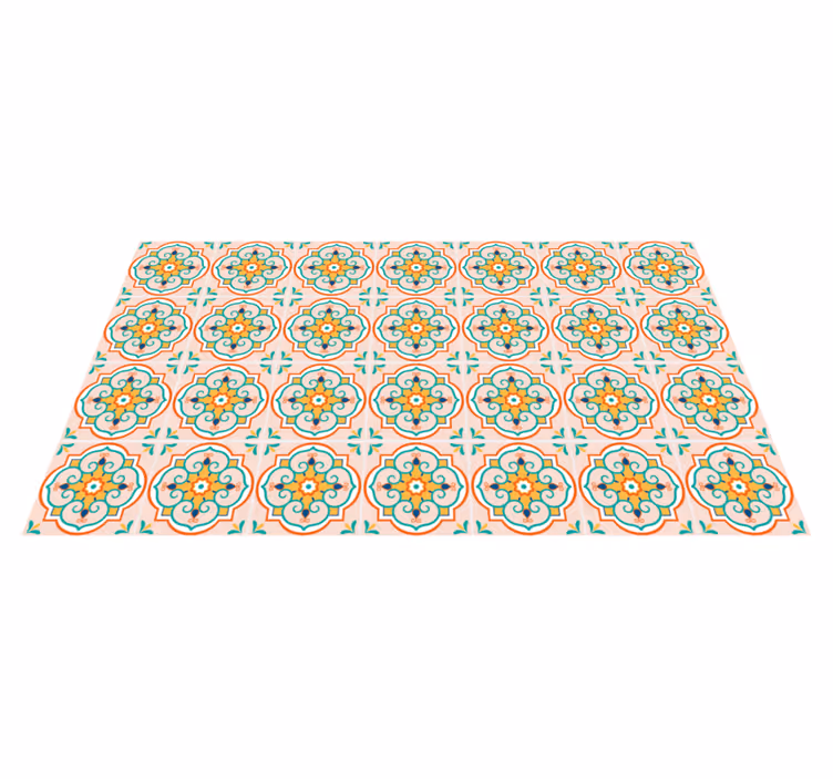 tapis vinyle mosaique Design carré coloré - TenStickers