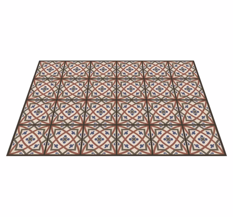 Tapis vinyle carreaux de ciment motif méditerranéen - TenStickers