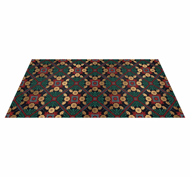 Tapis vinyle carte du monde ornementation à motifs ethniques - TenStickers