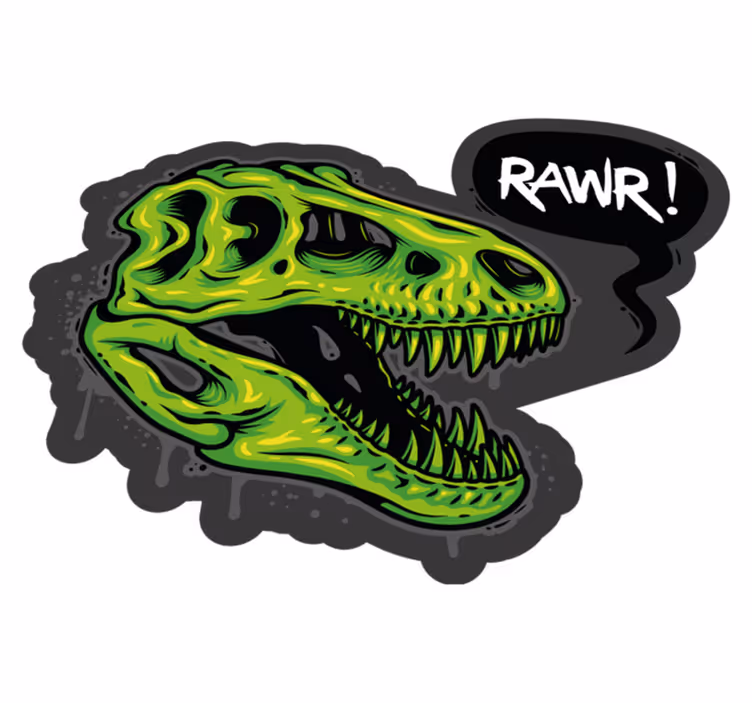 Tapis vinyle Illustration tête de dinosaure texte rawr - TenStickers