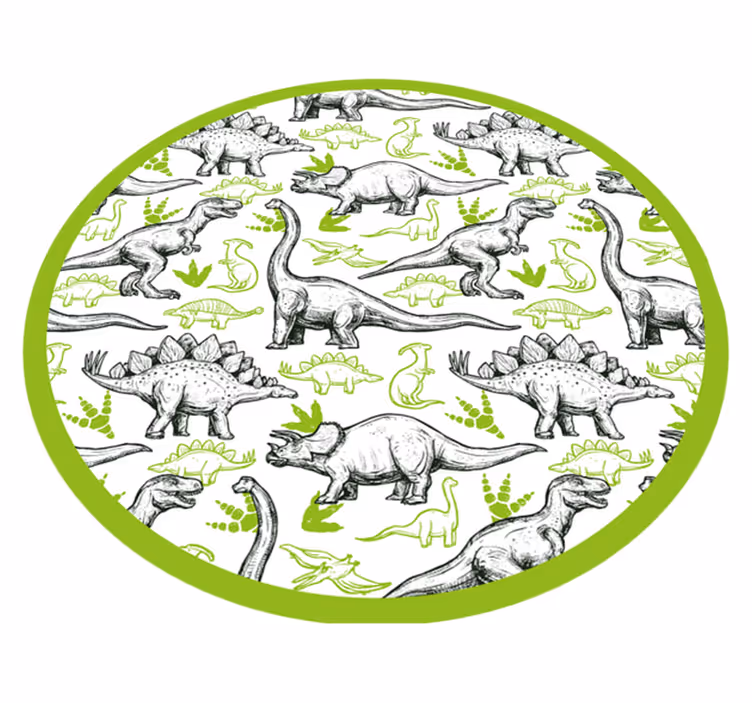 Tapis vinyle autres tapis cercle sur le thème des dinosaures - TenStickers