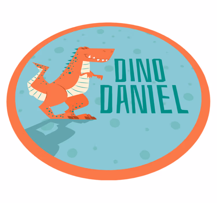 Tapis vinyle Dinosaure et prénom personnalisé - TenStickers