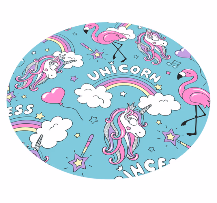 Tapis vinyle autres tapis cercle de fantaisie de licorne - TenStickers