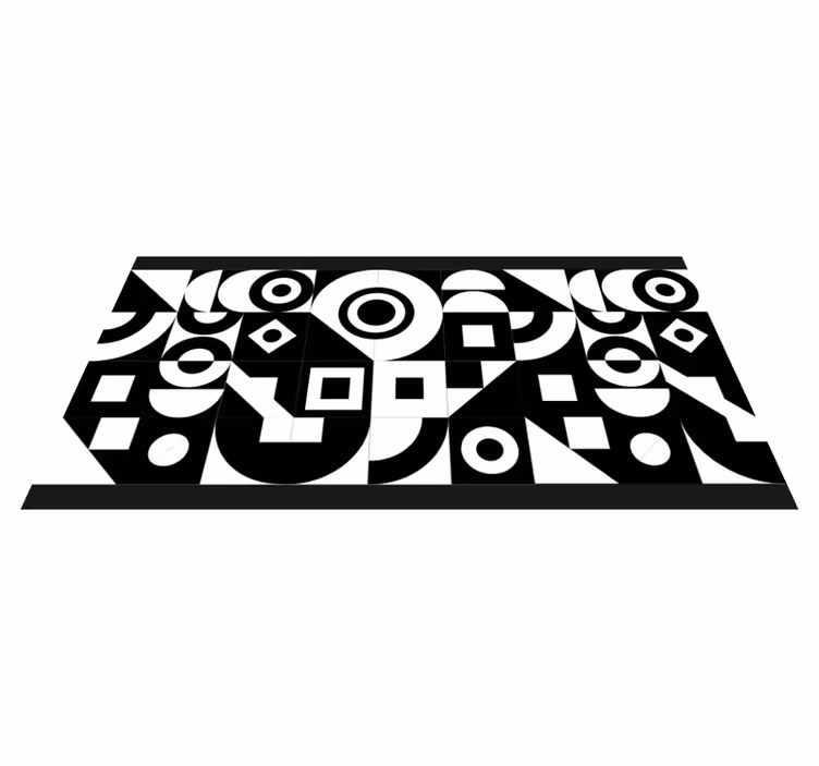 Tapis vinyle géométrique ensemble géométrique abstrait - TenStickers
