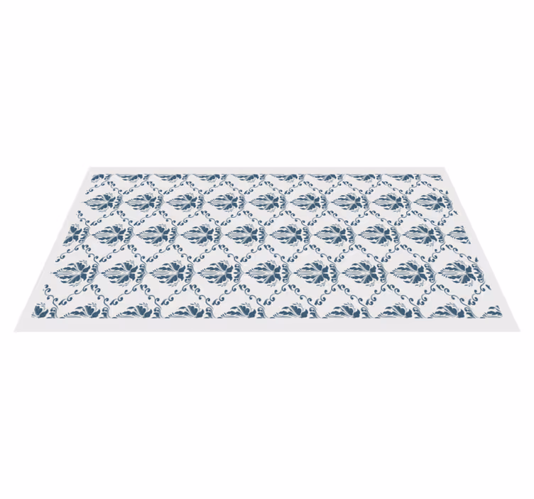 Tapis vinyle carreaux de ciment motif de feuillage élégant - TenStickers
