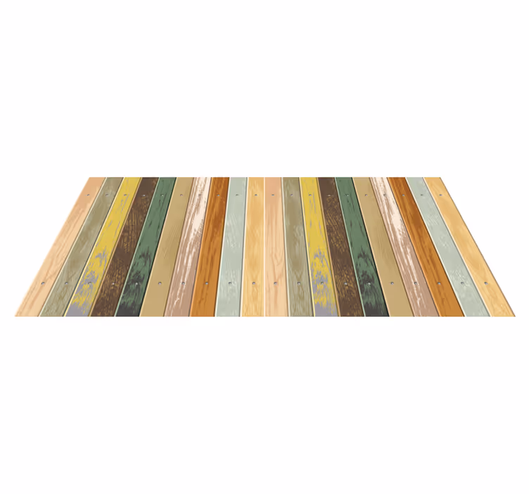 tapis vinyle couloir Décoloration du bois coloré - TenStickers