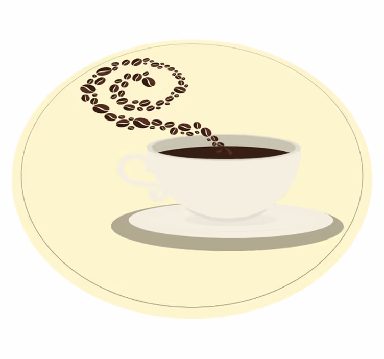 tapis vinyle moderne Tasse de café expresso grains de café - TenStickers