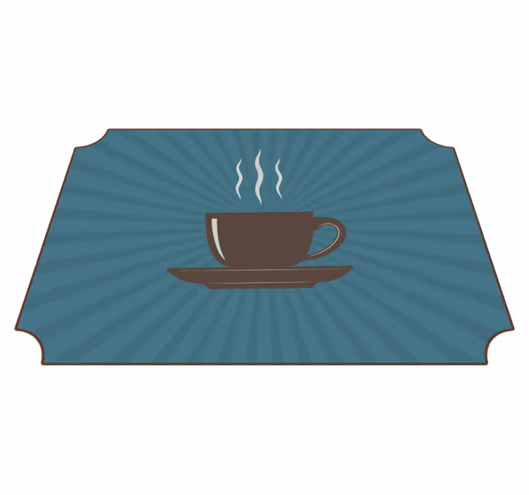 tapis vinyle moderne Tasse à café expresso fond bleu - TenStickers