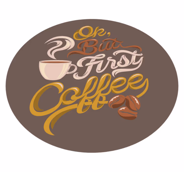 tapis vinyle moderne Ok premier café - TenStickers