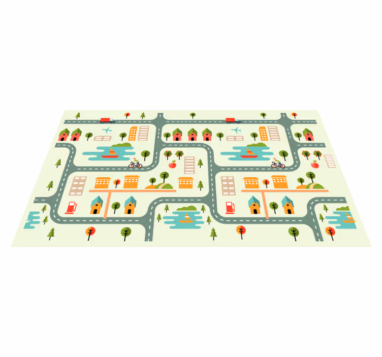 Tapis vinyle routes enfants - TenStickers