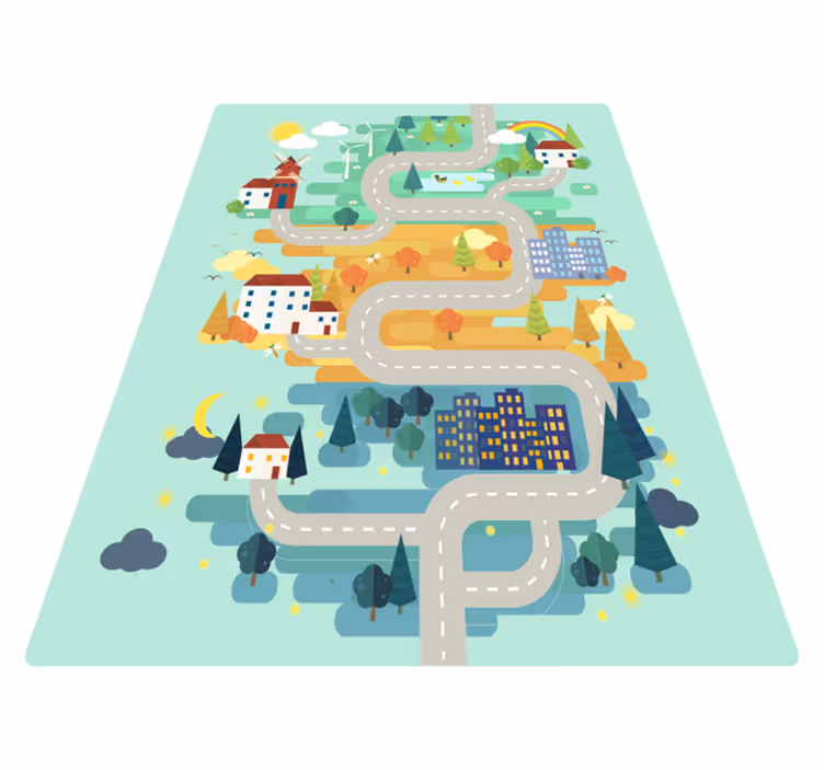 Tapis vinyle route chaussée de dessin animé - TenStickers