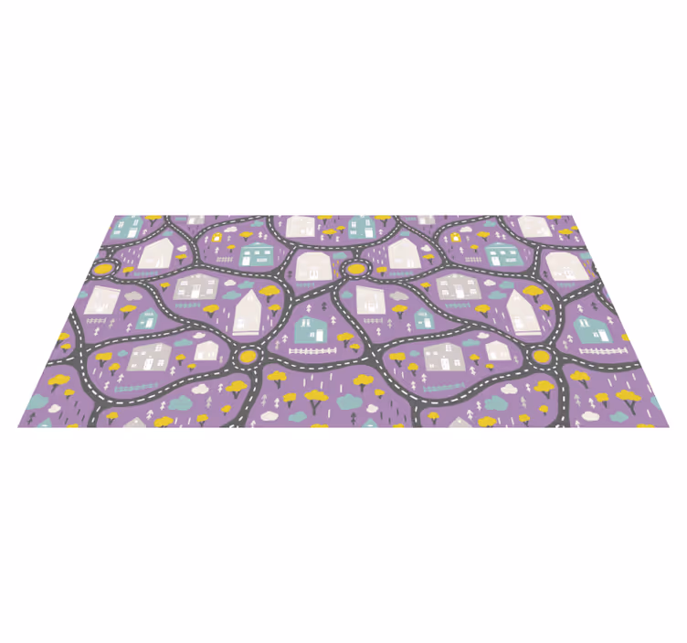 tapis vinyle de rue Playrug routes de paysage de ville pour fille - TenStickers