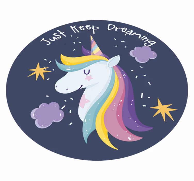 tapis vinyle pour enfants Continue de rêver avec une licorne - TenStickers