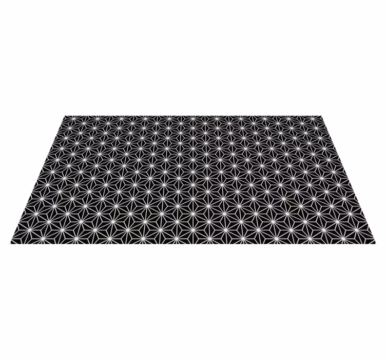 Tapis vinyle géométrique diamants noirs blancs - TenStickers