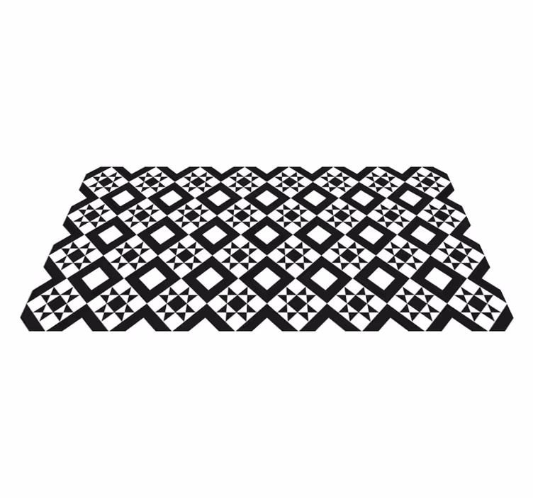 Tapis vinyle cuisine carreaux de ciment monochrome - TenStickers