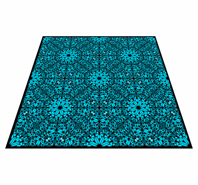 tapis vinyle Mosaïque sarcelle détaillée - TenStickers