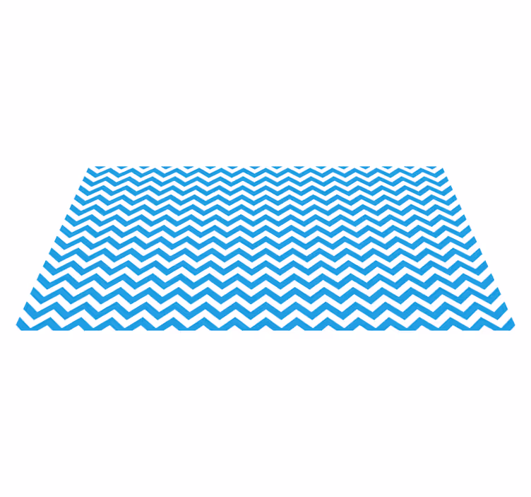 Tapis vinyle cuisine motif en zigzag bleu - TenStickers