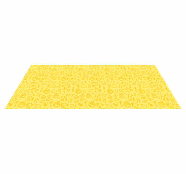 tapis vinyle cuisine vinylee de cuisine jaune - TenStickers