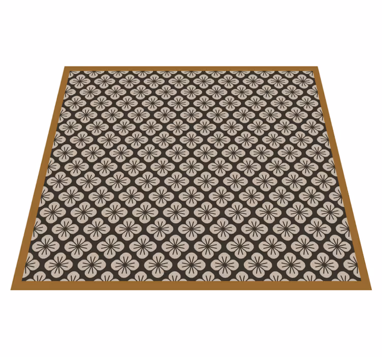 Tapis vinyle cuisine motif floral tons bruns - TenStickers