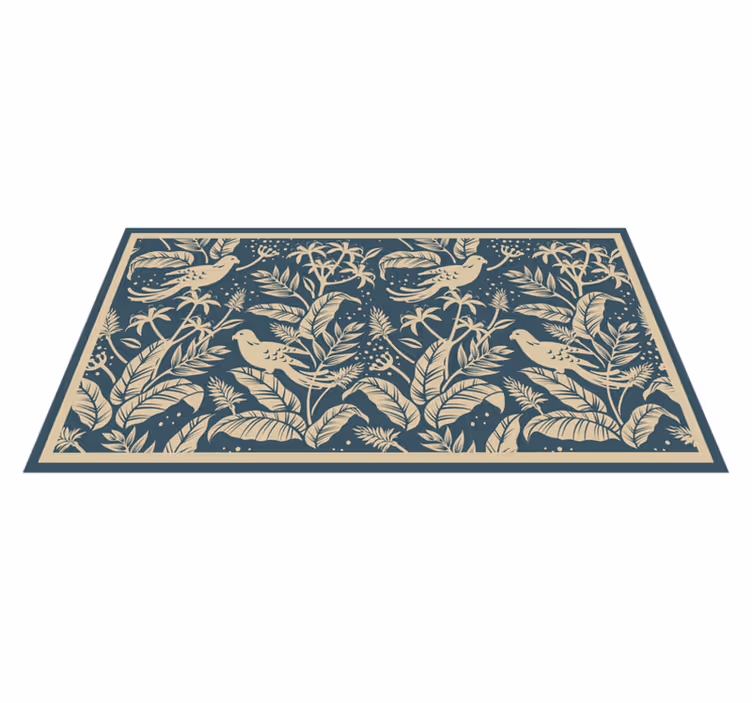 tapis vinyle animal Design bleu et doré - TenStickers
